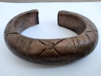 Alternative view of Vintage African Niger Baoule Dogon Bronze Copper Manilla Currency Bracelet Bangle Large Tribal Jewellery Jewelry c1930-50's