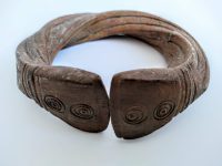 Alternative view of Vintage African Niger Baoule Dogon Bronze Copper Manilla Currency Bracelet Bangle Small Tribal Jewellery Jewelry c1930-50's