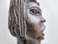 Alternative view of Vintage African Wood Bust Decorative Ornament Figurine Decorative Africa Art Sculpture Carving Wooden circa 1960-70's