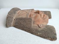 Alternative view of Vintage South American Aztec Influence Decorative Clay Mask Wall Hanging Decor Carving Sculpture Tribal Art c1960-70's