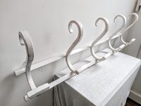 Alternative view of Vintage French White Wood Large Coat Hook Rail Hanger Decor Display Hallway Cloakroom Kitchen c1960-70's