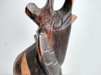 Alternative view of Vintage African Carved Wood Wooden Elephant Ornament Wooden Wood Figurine circa 1970-80's