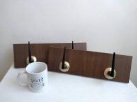 Alternative view of Vintage English Recycled Repurposed Door Handle Coat Hanger Wood Wooden Hook Decor Display Hallway Cloakroom c1960-70's