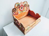 Alternative view of Vintage Moroccan Painted Vegetable Wooden Wood Stand Shelf Display Rack Kitchen Display Sideboard Standing circa 1980-90's