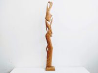 Alternative view of Vintage Thai Wood Wooden Brown Hardwood Buddha Meditating Yogi Yoga Praying Asian One Off Art Projects c1980-90's