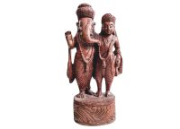 Vintage Indian Wooden Ganesha Ganapati Vinayaka Hare Krishna Carving Sculpture Art Interior Design Decor c1960-70's