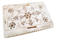 Antique Chinese INDIVIDUAL Extra Large Mother Of Pearl MOP Rectangular Gaming Chip Counter Token Marker Hand Carved c1800's