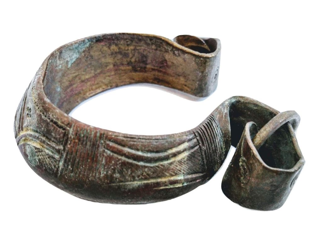 Antique African Niger Baoule Dogon Bronze Copper Manilla Currency Bracelet Bangle Large Tribal Jewellery Jewelry c1910’s