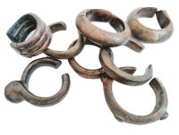 Vintage African Niger Baoul? Dogon Bronze Copper Manilla Currency Bracelet Bangle Small Tribal Jewellery Jewelry c1930-50's