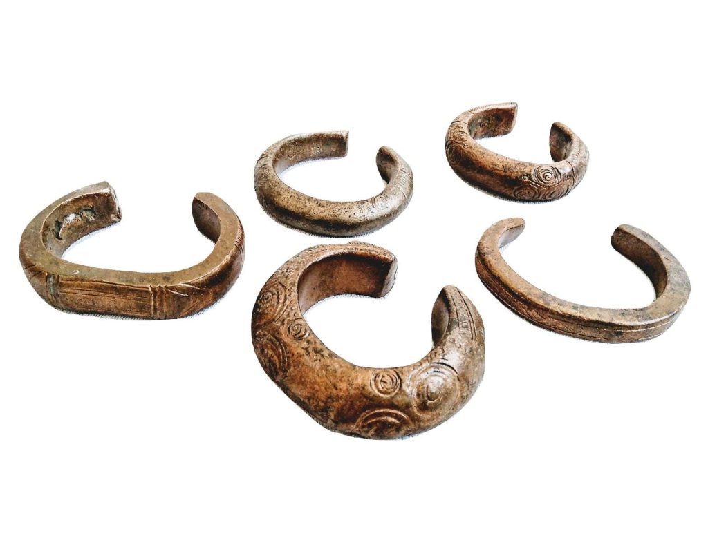 Vintage African Niger Baoulé Dogon Bronze Copper Manilla Currency Bracelet Bangle Medium Tribal Jewellery Jewelry c1930-50's