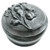 Vintage French Pewter Etain Small Circular Lidded Presentation Box Case Box Jewellery Trinket Dish Pot Pill c1970-80's