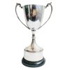 Vintage English Silver Plated Metal Medium Glos Lawn Tennis Boys Trophy Cup Award Prize Presentation Tarnish Patina c1990's