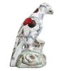 Vintage Chinese Ceramic Imari Colourful Bird Parrot Figurine Ornament Decor Design Animal Green Red White c1950's