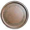 Antique English CLG Monogram Large Circular Copper Finely Detailed Table Top Tray Serving Platter Dish Charger c1910-20's