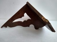Alternative view of Vintage French Small Wooden Wood Wall Mounted Corner Shelf Support Display Wall Hanging Display Decor Finishing circa 1920's