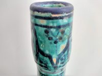 Alternative view of Vintage Moroccan Arabian Extra Large Aqua Blue Genie Bottle Vase Storage Ornament Decor Design Terracotta Clay c1960-70's