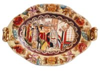 Vintage Chinese Royal Satsuma Hand Painted Ceramic Ornate Serving Fruit Large Plate Bowl Dish Table Wall Decor c1930-1940's