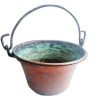 Vintage French Copper Iron Hanging Saucepan Bowl Dish Fireplace Cooking Pot Flower Plant Decorative Display circa 1950-60's