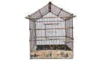 Vintage French Small Wood Metal Song Bird Cage Aviary Collector Keeper Historical Gift Prop Decor Traditional c1920-40's