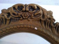 Alternative view of Vintage English Gold Mirror Plaster Wood Gift Glass Mirror Decorative Ornate Antique Style Look Decor circa 1960's