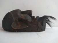 Alternative view of Vintage Indonesian South Pacific Oceania Islands Elder Decorative Wooden Mask Wall Hanging Decor Carving Sculpture c1950's