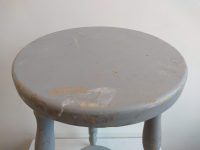 Alternative view of Vintage French Tall Painted Grey Wooden Stool Stand Dark Brown Wood Flower Pot Plant Ornament Double Display Rest c1970-80's