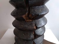 Alternative view of Antique French Wine Vineyard Press Screw Style Stand Wood Wooden Heavy Tall Plinth Ornament Pot Display Table Leg c1880's