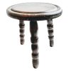 Vintage French Wooden Brown Natural Wood Small Milking Stool Chair Stand Display Rest Plinth Seating Prop circa 1960-1970's