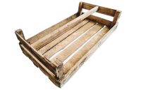 Vintage French Heavy Wood Wooden Carrying Harvesting Vegetable Plant Farmyard Display Storage Box Container Prop c1950-60's