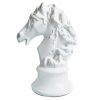 Vintage French Ceramic Large White Horse Knight Chess Ornament Figurine Sculpture Statue circa 1980-90's