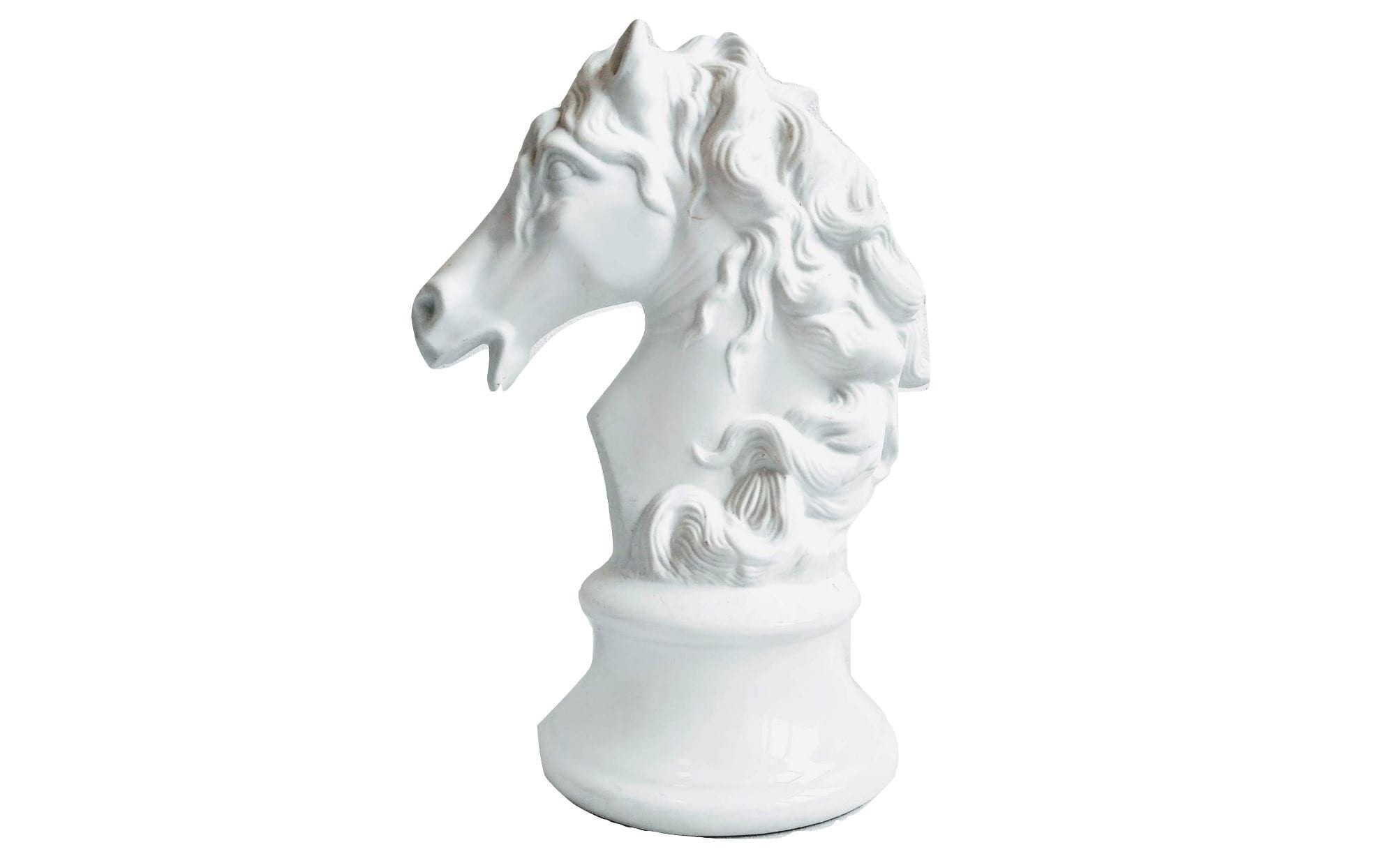 Vintage French Ceramic Large White Horse Knight Chess Ornament Figurine Sculpture Statue circa 1980-90’s Vintage French Ceramic Large White Horse Knight Chess Ornament Figurine Sculpture Statue circa 1980-90's