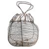Vintage French Large Rustic Rusty Wire Egg Collecting Harvesting Basket Storage Display Hanging Prop Display circa 1950's
