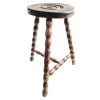Vintage French Wooden Brown Natural Wood Medium Milking Stool Chair Stand Display Rest Plinth Seating Prop circa 1940-1950's
