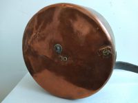 Alternative view of Vintage French Large Copper Saucepan Cooking Pot With Repairs Prop Display Kitchen Decor circa 1920-30's