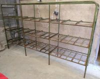 Alternative view of Vintage French Large Heavy Green Metal Iron Shelf Floor Standing Freestanding Stand Support Rest Period Prop c1950-60's