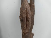 Alternative view of Vintage African Pair Of Figurines Wooden Wood Standing Decor Carved Statue Carving Sculpture Wood Tribal Art c1950-60's