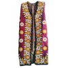 Vintage Turkish Uzbek Caftan Turkmen Turkoman Overcoat Vest Clothes Costume Ethnic Tribal Asian Jacket XS S c1960-70's