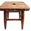 Vintage French Wooden Brown Natural Wood Small Milking Stool Chair Stand Display Rest Plinth Seating Prop circa 1950-1960's