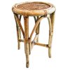 Vintage French Wooden Natural Wood Woven Wicker Stool Chair Stand Display Rest Plinth Seating More Available c1970-1980's