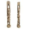 Vintage African Pair Of Figurines Wooden Wood Standing Decor Carved Statue Carving Sculpture Wood Tribal Art c1950-60's