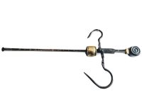 Vintage French Brass Iron Large Butcher Commercial Industrial Animal Hanging Weighing Hooks Scale Shop Heavy Prop c1950's