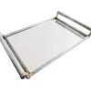 Vintage Italian Chrome Mirror Serving Dinner Lap Tray Decorative Prop Display Tarnish Patina circa 1950-60's