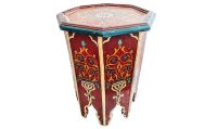 Vintage Indian Hexaganal Wooden Wood Decorated Painted Small Side Tea Table Stand Display Rest Plinth Prop c1960-70’s Vintage Indian Hexaganal Wooden Wood Decorated Painted Small Side Tea Table Stand Display Rest Plinth Prop c1960-70's