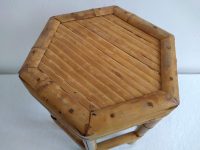 Alternative view of Vintage Thai Bamboo Small Wooden Brown Natural Wood Small Shelf Shelving Table Stand Display Plinth Prop circa 1980-1990's