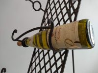 Alternative view of Vintage French Black Iron Metal Five Wine Bottle Holder Floor Stand Display Bar Brewery Pub Cafe Shop Commercial c1990's