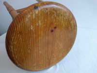 Alternative view of Vintage French Medium Wooden Wood Milking Stool Chair Seat Kitchen Table Farm Cow Goat circa 1960-70's