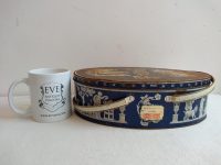 Alternative view of Vintage English Wedgwood Inspired Biscuit Tins Tin white large kitchen box storage container display prop circa 1970-80's