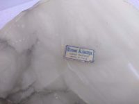 Alternative view of Vintage Italian Alabaster Marble Stone Heavy Circular Ashtray Ash Tray Dish Pot Smoking Tobacciana circa 1950-60's