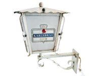 Vintage French Karlsbrau Bier Beer External Shop Sign White Large Lit Light Commercial Advertising Decoration Man Cave c1990's