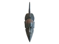 Vintage African Wooden Mask Ornament Hanging Wall Hanging Decor Carved Statue Carving Sculpture Wood Tribal Art c1960-70's